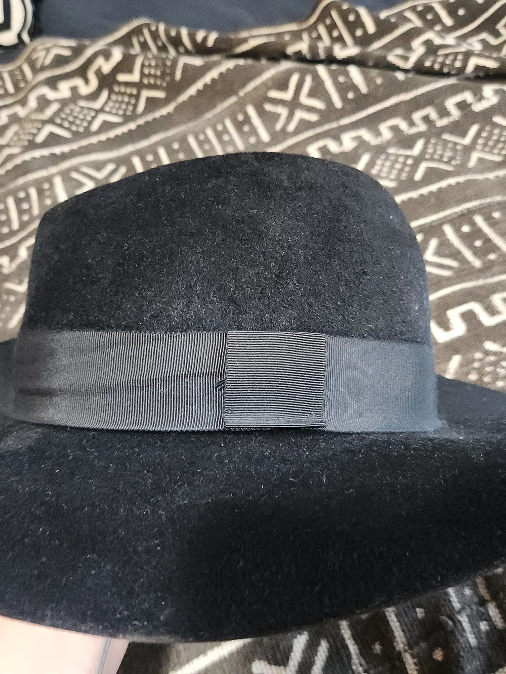 Yves Saint Laurent Black Satin-Lined Rabbit Felt Fedora